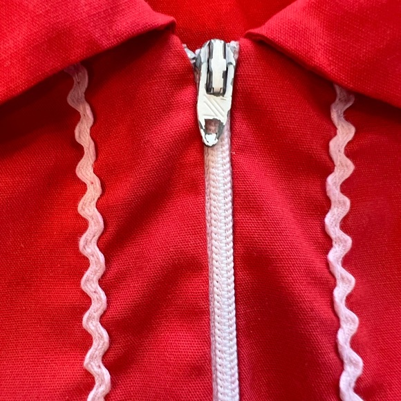 Vintage KENROSE Ken Robes Size 12 Embroidered Red Lounge Day Dress Robe Zip Up - Picture 10 of 16